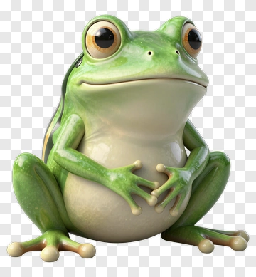 Cute Green Frog PNG