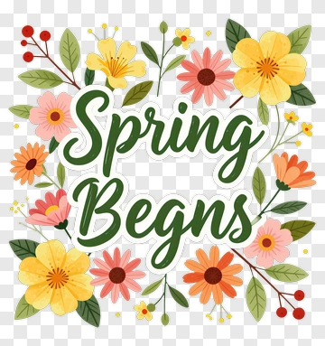 Spring Begs Floral Design PNG