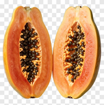 Sliced Papaya With Seeds PNG