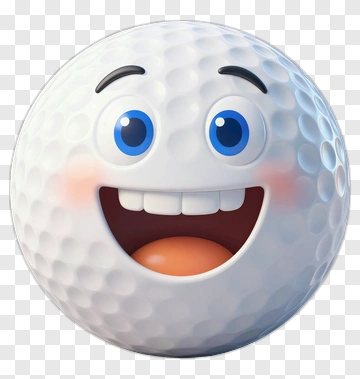 Happy Golf Ball Face PNG