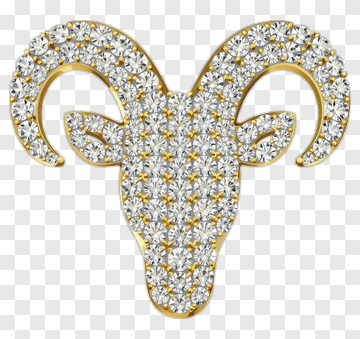 Gold Ram Head With Diamonds PNG