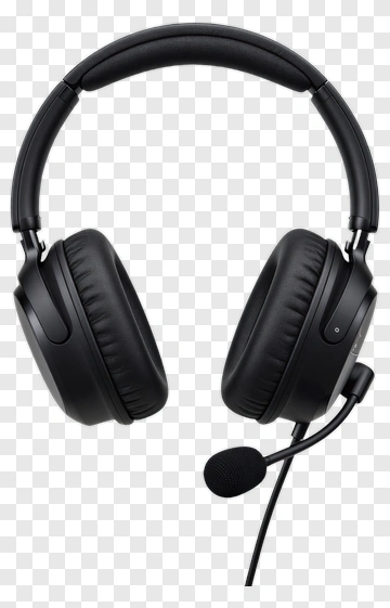 Black Headphones With Microphone PNG