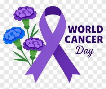 World Cancer Day Ribbon And Carnations PNG