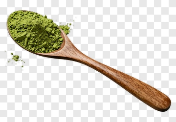 Matcha Powder In Wooden Spoon PNG