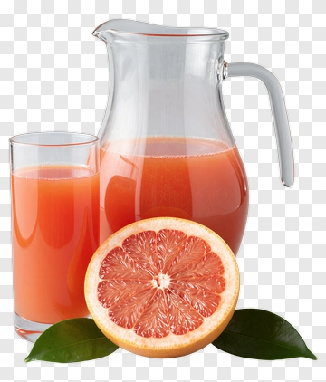 Grapefruit Juice With Jug And Glass PNG