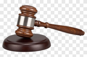 Wooden Gavel With Metal Band PNG