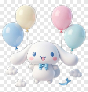 Cinnamoroll With Balloons PNG