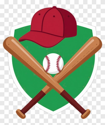 Baseball Cap And Bat Logo PNG