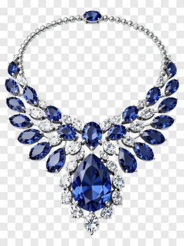 Elegant Sapphire And Diamond Necklace PNG