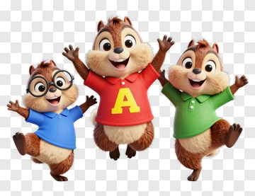 Chip Dave And Simon Jumping Together PNG
