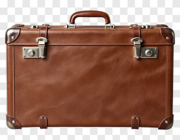 Brown Leather Suitcase PNG