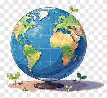 Globe With Growing Plants PNG