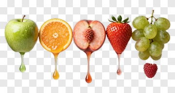 Fresh Fruit With Juicy Drops PNG