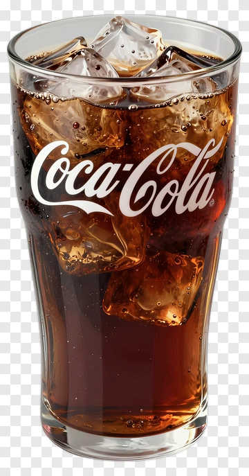 Coca-Cola In A Glass With Ice PNG