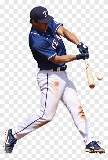 Baseball Player Swinging Bat PNG