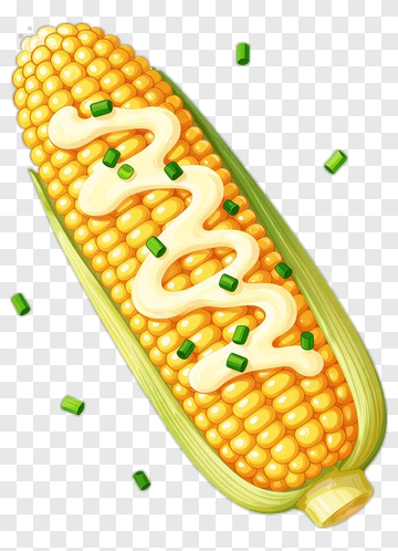 Corn With Mayonnaise And Chives PNG