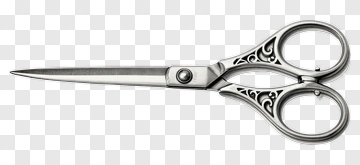 Hand-Drawn Silver Scissors PNG