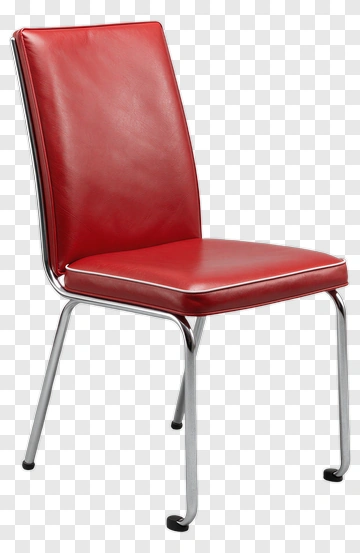 Red Leather Chair With Metal Frame PNG