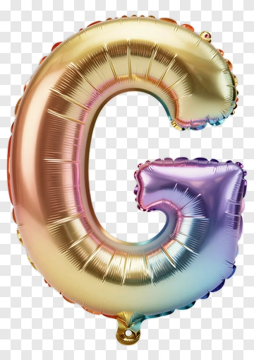 Shiny Rainbow Letter G Balloon PNG