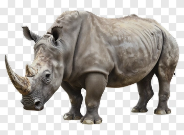 Rhino In Realistic Style PNG