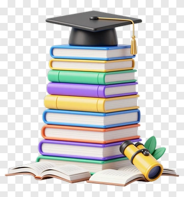 Graduation Cap On Stack Of Books PNG
