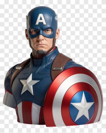 Captain America Bust With Shield PNG