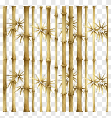 Golden Bamboo Pattern PNG