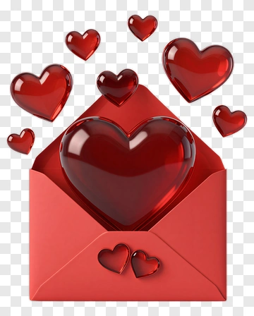 Red Heart In Envelope PNG