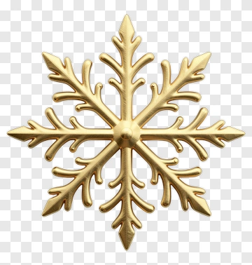 Golden Snowflake Ornament PNG