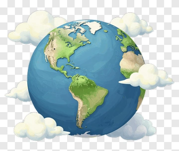 Earth Globe With Clouds PNG