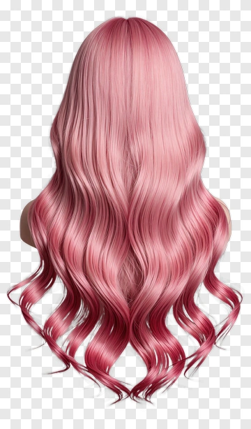 Pink Curly Hair Wig PNG