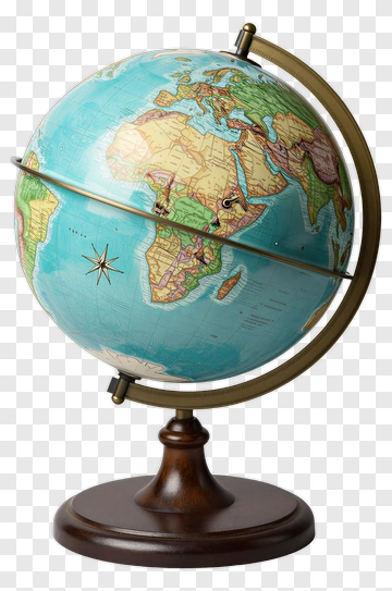 Classic Globe With Compass Rose PNG