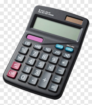Black Calculator With Colorful Buttons PNG