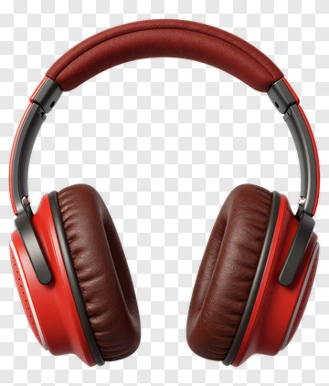 Red Over-Ear Headphones PNG