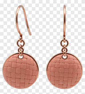 Rose Gold Woven Dangle Earrings PNG
