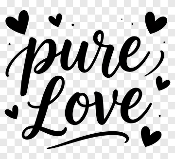 Pure Love Handwritten Quote PNG