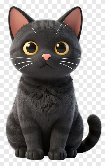 Cute Black Cat PNG