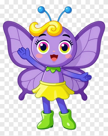 Happy Butterfly Fairy Character PNG