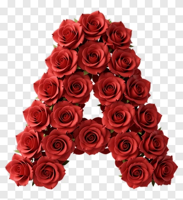 Letter A Made Of Roses PNG