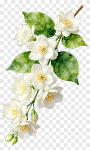 Jasmine Flower Branch PNG