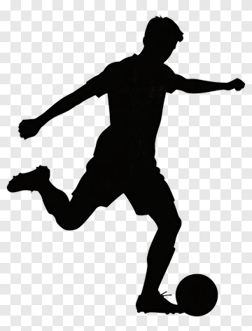 Silhouette Of Soccer Player Kicking Ball PNG