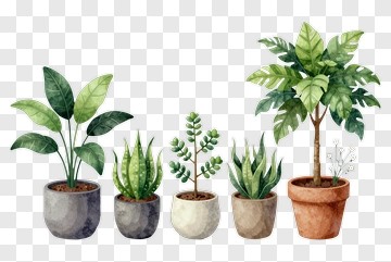 Collection Of Potted Plants PNG