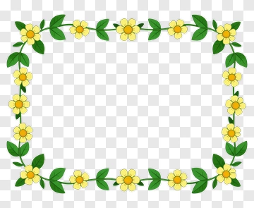 Yellow Flower Border Frame PNG