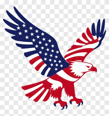 Eagle With American Flag Wings PNG