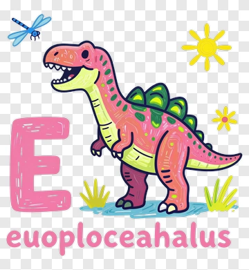 Pink T-Rex With Green Spines PNG