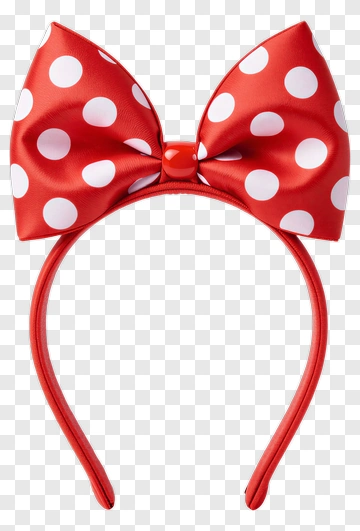 Red Polka Dot Bow Tie Headband PNG