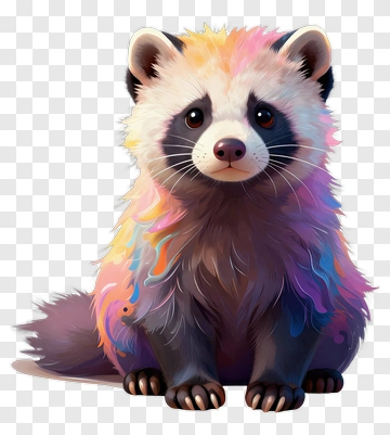 Colorful Raccoon PNG
