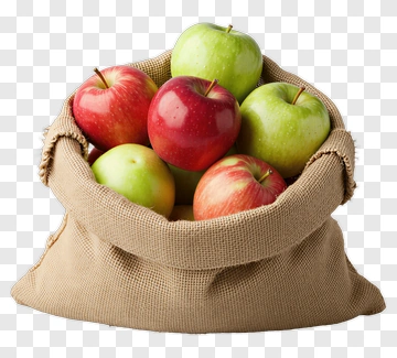 Fresh Apples In A Burlap Bag PNG