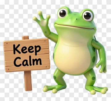 Calm Frog Holding Sign PNG