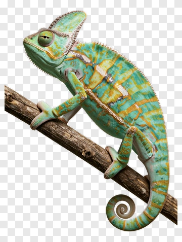 Chameleon On A Branch PNG